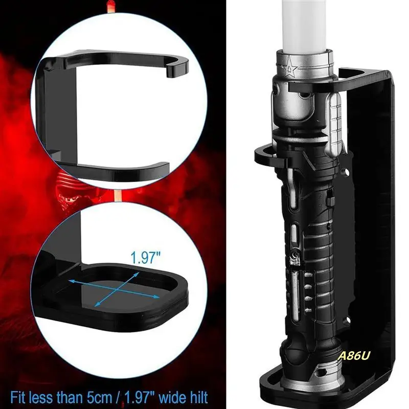 

2X Acrylic Clear Light Saber Stand Wall Mount Storage Rack With Screws For Star Planet Lightsaber Display A