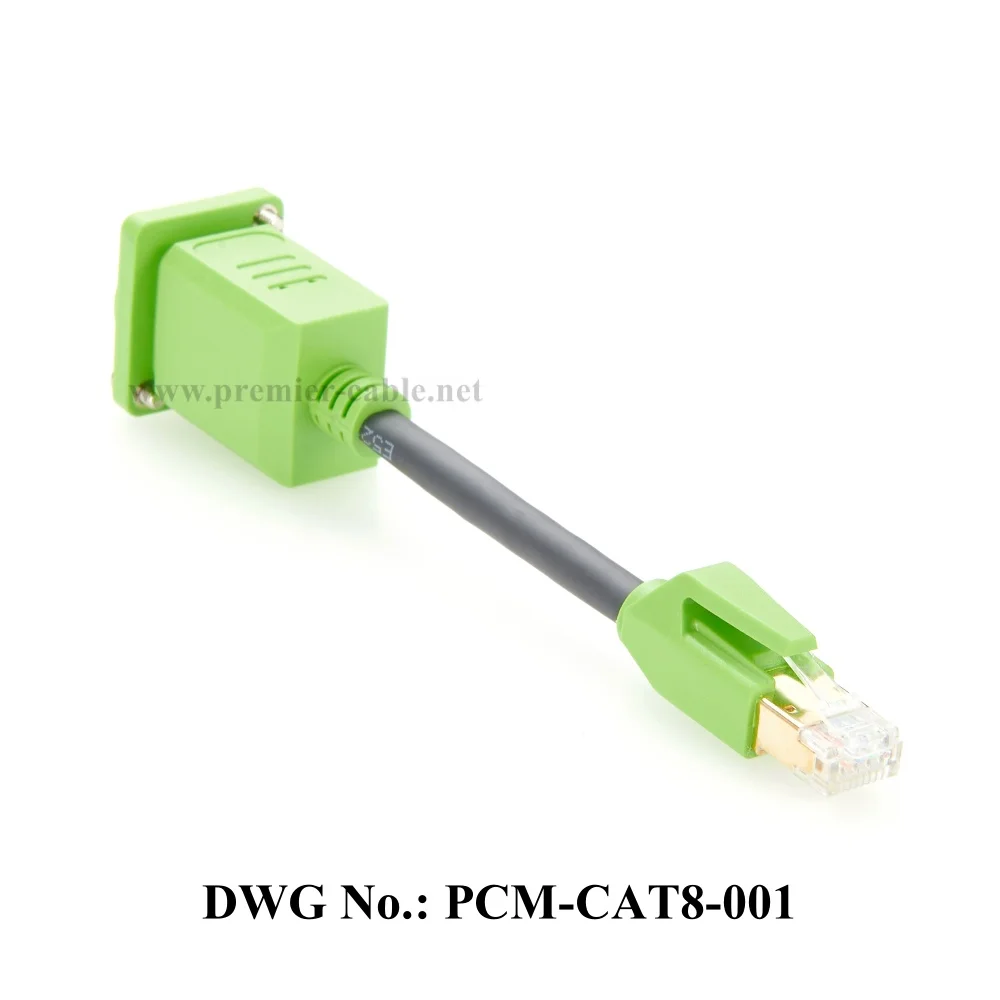 

CAT8 Ethernet LAN Network Cable, 40Gbps RJ45 Male to Female Shielded D-Type Screw Panel Mount Extension Cable for Router & Modem
