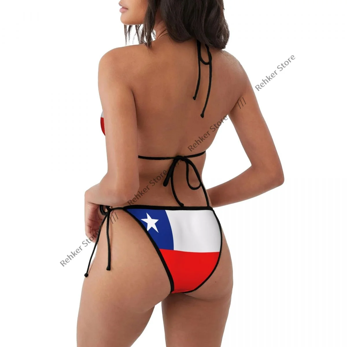Woman Swimsuit Sexy Bikini Set Swimwear Chile Flag Two Piece Bathing Suit