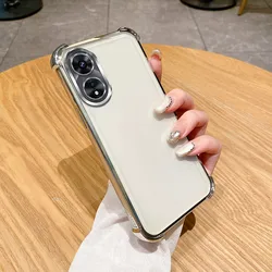 For Oppo A58 Case OPPO A78 Cover OPPO A58 4G A78 5G Phone Case A78 4G A58 5G Bumper Shockproof Protect Cover Clear electroplate