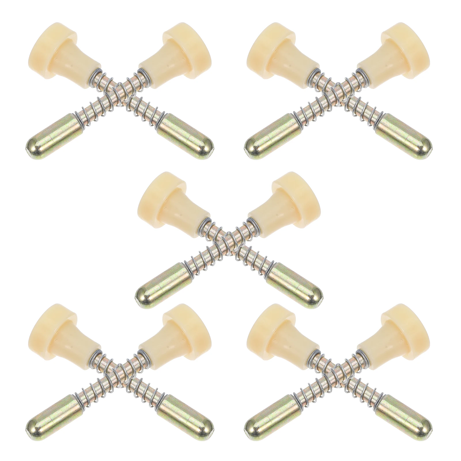 10pcs Spring Latch Window Screen Plunger Pins Door Lock Replacement Beige Iron Adjustable Height Easy Installation Metal