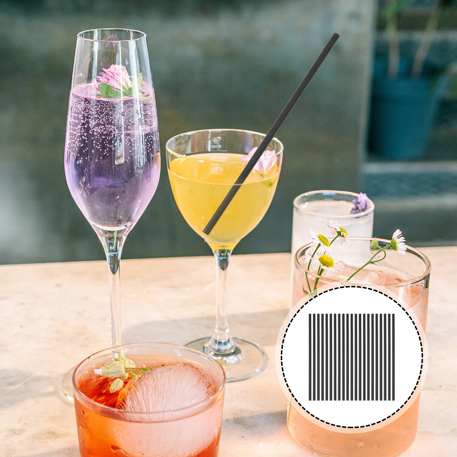 

200pcs Beverage Straw Disposable Cocktail Drinking Straws Party Paper Straws Supplies Birthday Bar Store