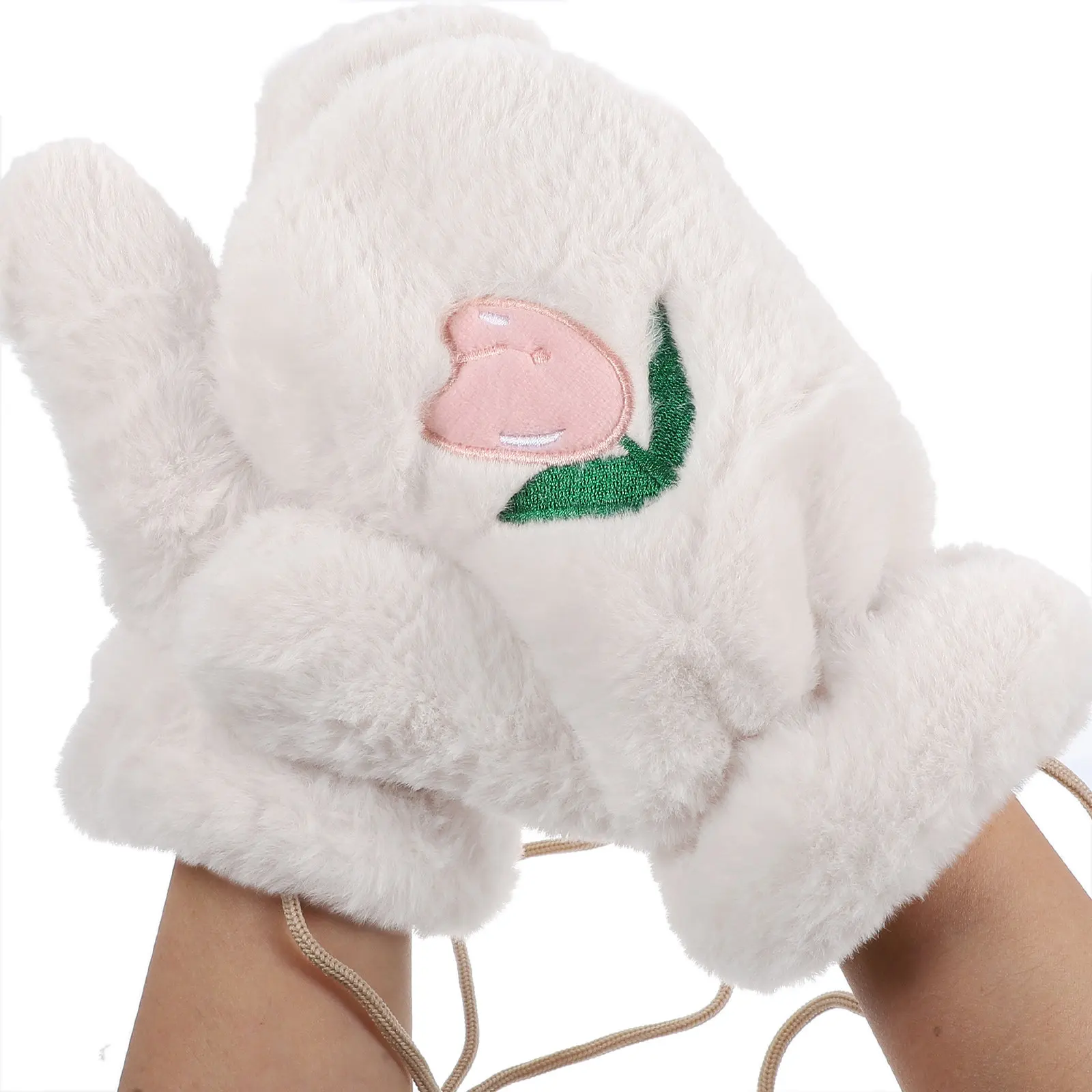 

1Pair Warm Gloves for Women Soft Comfortable Tulip Pattern Winter Outdoor Cold Weather Cute Cartoon Gloves for Teen and