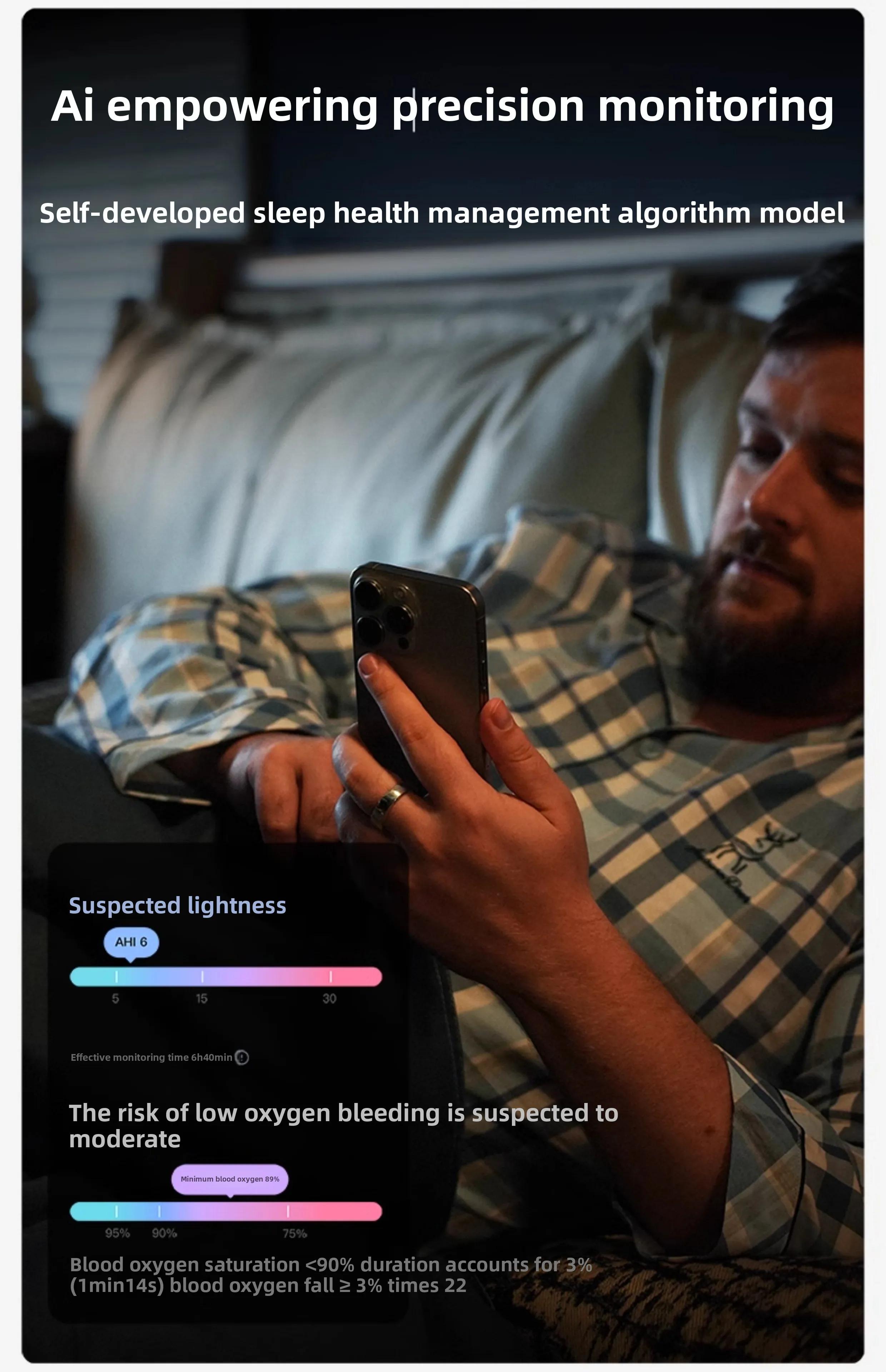 Nieuwe slimme ringslaaphartslag- en bloedzuurstofmonitor IP68, Bluetooth, waterdicht, meerdere trainingsmodi, Android en IOS