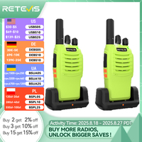 Retevis H777 Green walkie talkie 2Pcs Portable PMR446 FRS Two-way Radio long range VOX Type-C Walkie-Talkie for Camping Hiking