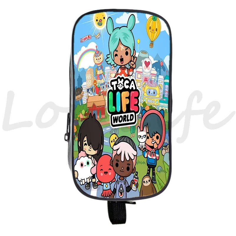 Toca Life World-bolsa de almacenamiento de papelería para niños y niñas, estuche para lápices, Anime, Toca Boca, suministros escolares