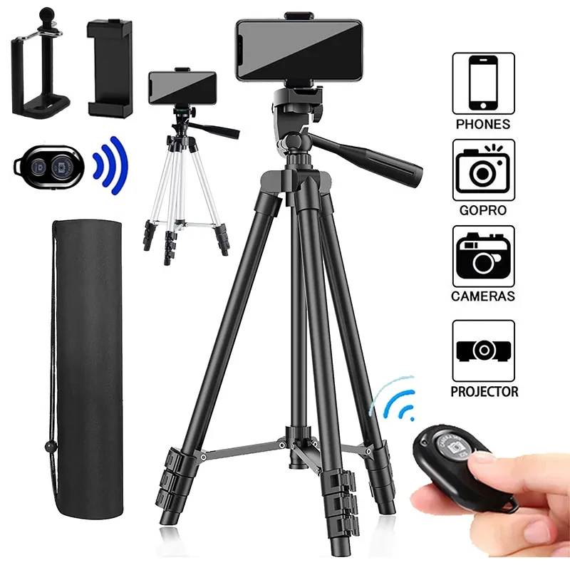 Tripod For Phone 102cm Video Recording Phone Tripod Stand with Bluetooth Remote Universal Camera Phone Photography Holder Stand