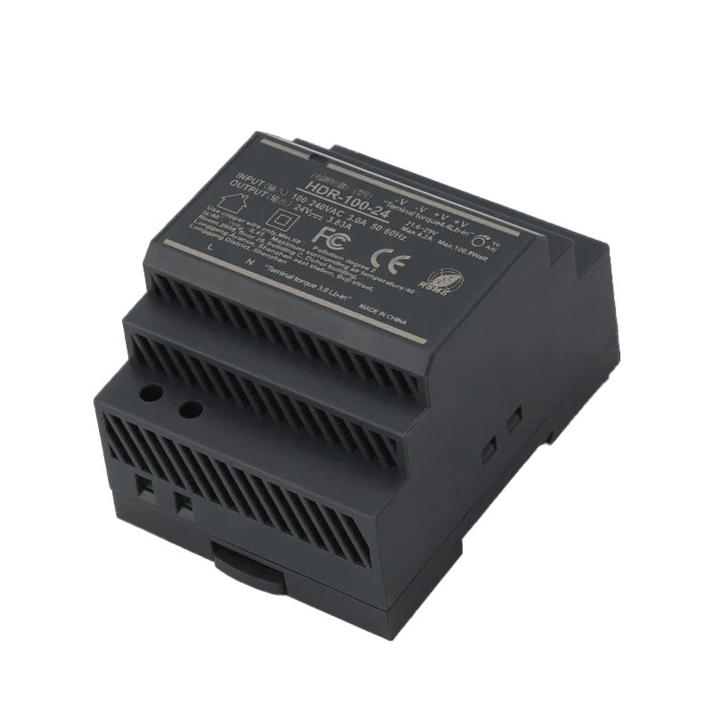 DIN Rail Switching Power Supply HDR 15W 30W 60W 100W 150W AC to DC 5V 12V 24V Single Output Step Shape Industrial Transformer