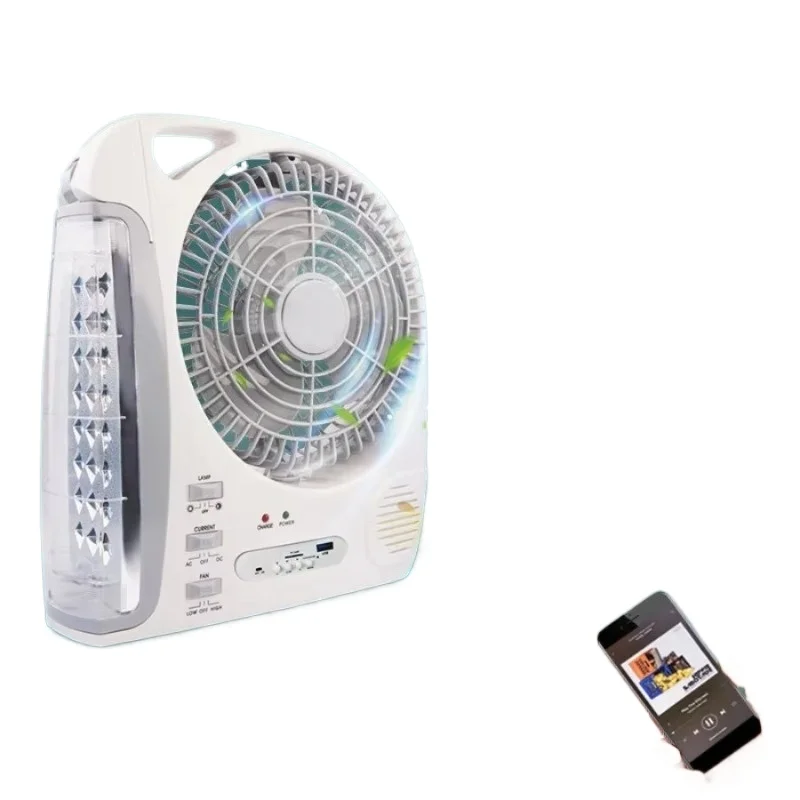 Output functions: with Bluetooth speaker, LED, silent and rechargeable solar camping fan, outdoor fan