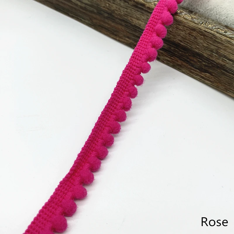 2 Yards Pom Pom Trim Ball 11 Mm Pompom Fringe Ribbon Sewing Lace DIY Kintted Fabric Handmade Craft Accessories