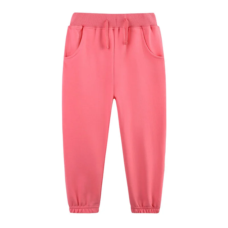 

Jumping Meters Pink 2-7T Children's Solid Boys Girls Sweatpants Drawstring Autumn Spring Boys Girls Trousers Pants Baby Clothes