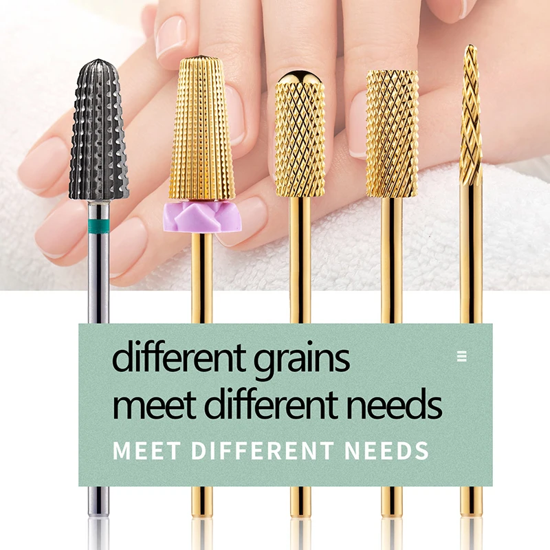 Punta da trapano per unghie in acciaio al tungsteno Punte per macchina per manicure elettrica Punte per fresa Teste abrasive Accessori per strumenti per manicure