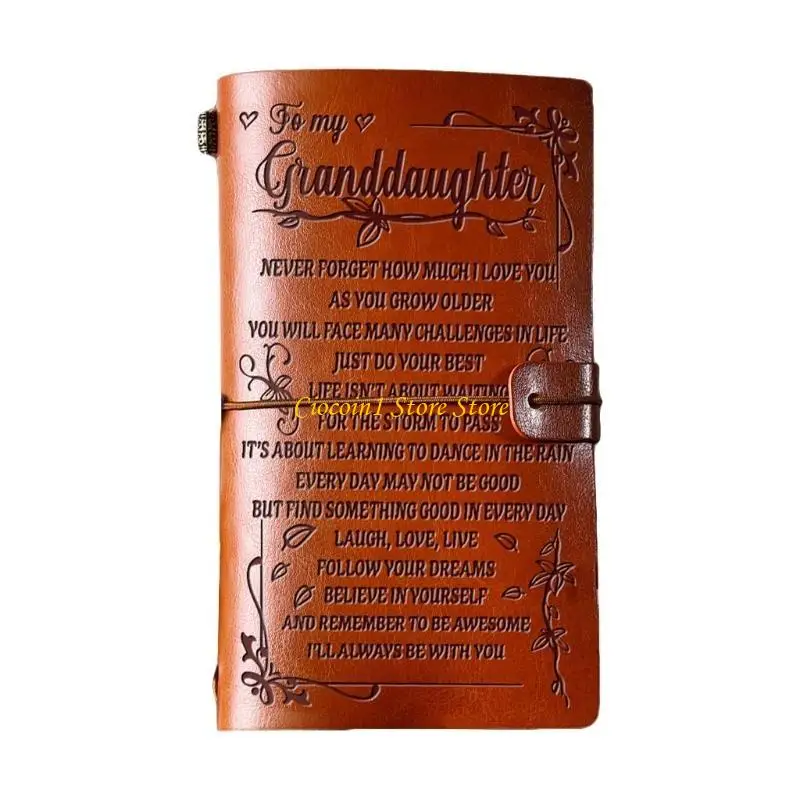 Elegant Engraved Leather Notebook Journey Diary Notepad Journal Planner Message Note Book for Women Men Families Gift