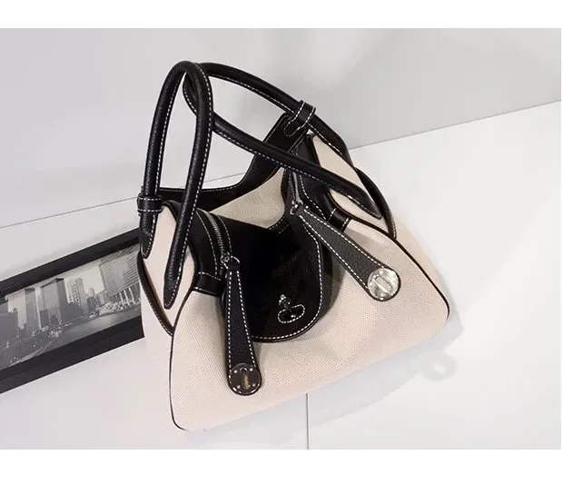 Fashion Bags 26CM 30cm Genuine leather bags Two-tone Fashion Women Handbag 2019 Shoulder bags women Lady Factory wholesale