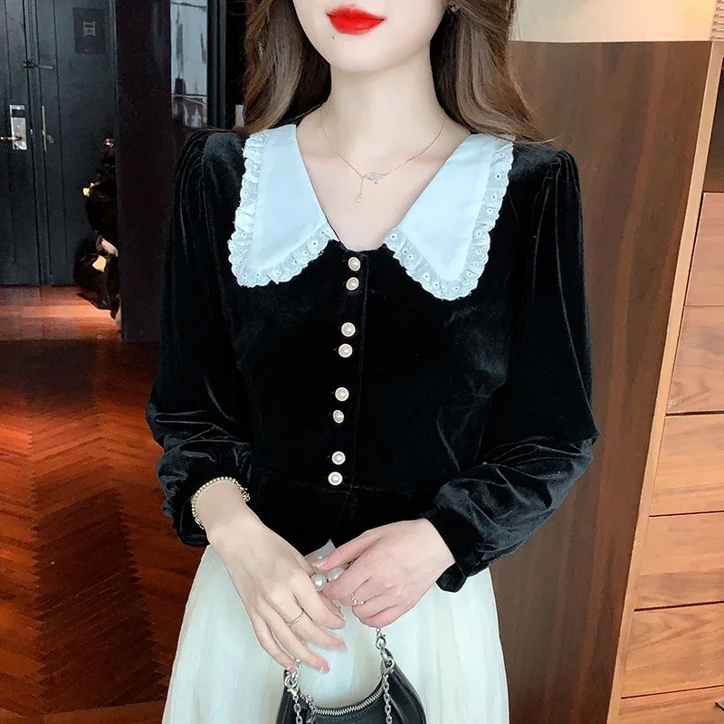 Dames Koreaanse Mode Casual Shirts Blouse Vrouwen Tops Vrouw Button Up Shirt Vrouwelijke Meisjes Lange Mouw Blouse BPy1229