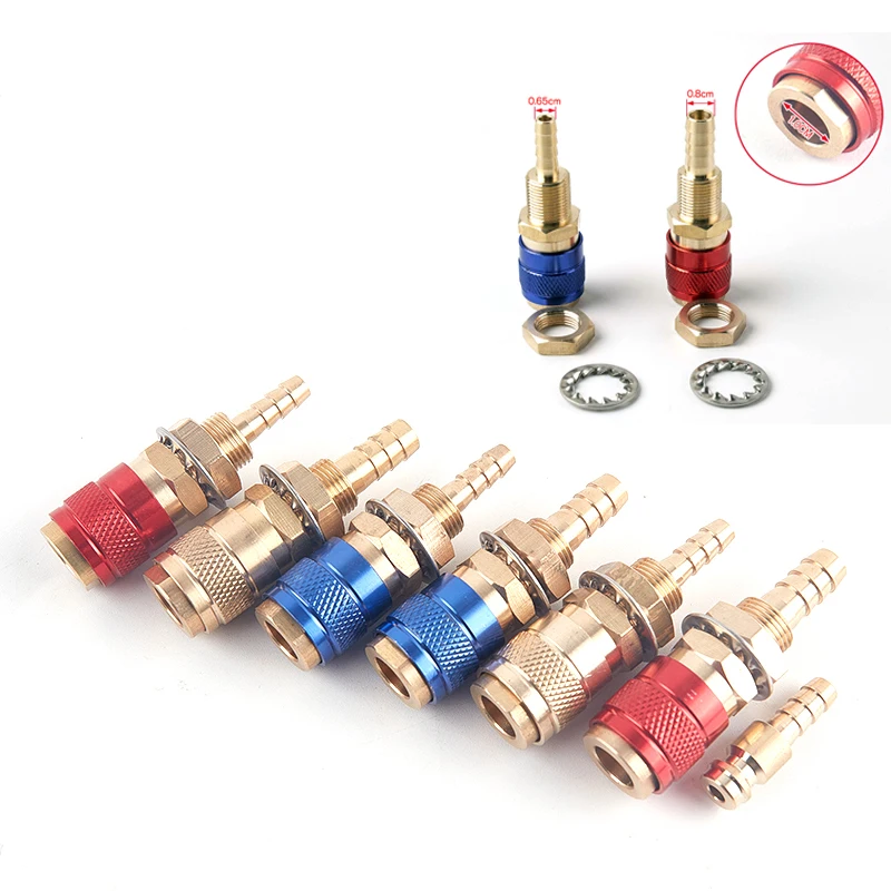 1PCS 6mm/8mm MIG TIG Welding Torch Plug Water Cooled & Gas Adapter Quick Hose Connector Fitting Hardware Tools