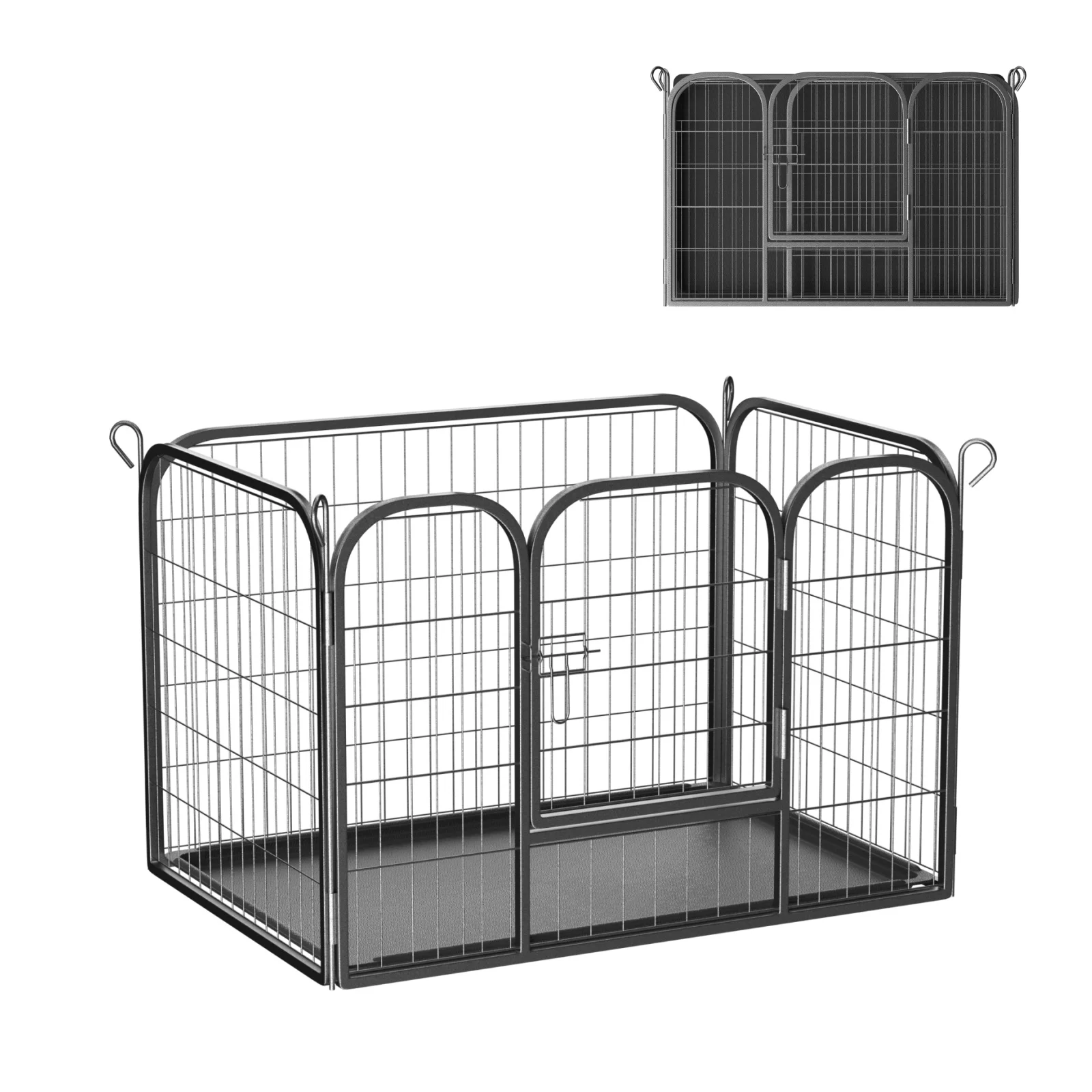 روضة الجرو الثقيلة مع صينية المحمولة انفصال الحيوانات الأليفة تشغيل المرفقات الجراء قفص قفص الكلب التدريب روضة للكلاب