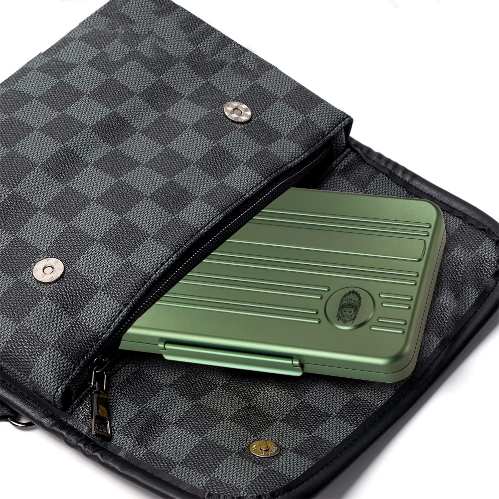 LUBINSKI معدن السيجار المرطب سامسونج سبيكة ترطيب حقيبة السيجار حالة السفر المحمولة 5 CT صندوق المرطب #4