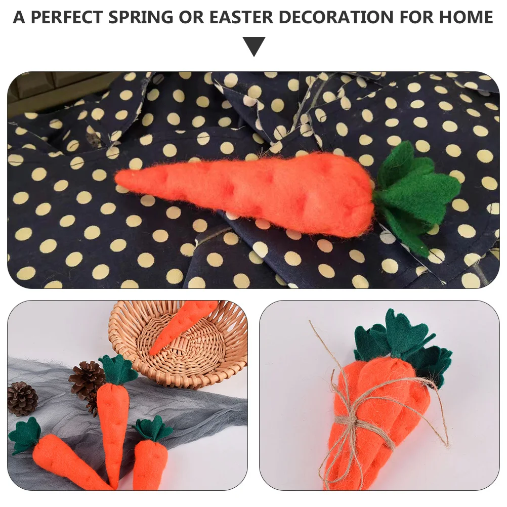 

3 Pcs Oh Carrot Ornaments Mini Artificial Decoration Spring Simulated for