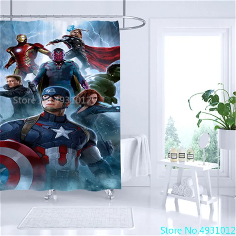 ستارة حمام كرتونية مع خطافات للأطفال ، أنيمي ، هالك ، المنتقمون ، سبايدرمان ، مقاومة للماء ، 3D ، لطيف ، حمام ، ديكور الحمام