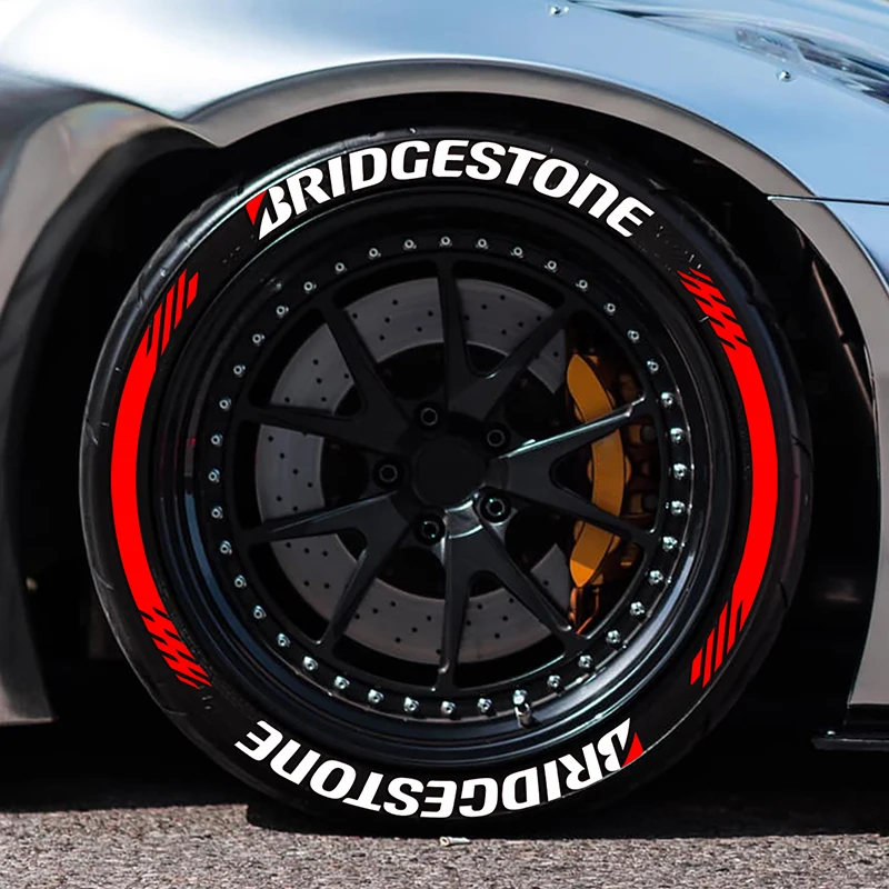 Bridgestone Reifen-Buchstaben-Aufkleber-Set für 4 Räder 3D PVC Erhabene Reifen-Dekorfolien Wasserdichte Auto-Rennreifen-Seitenwand-Dekoration – Detail 5