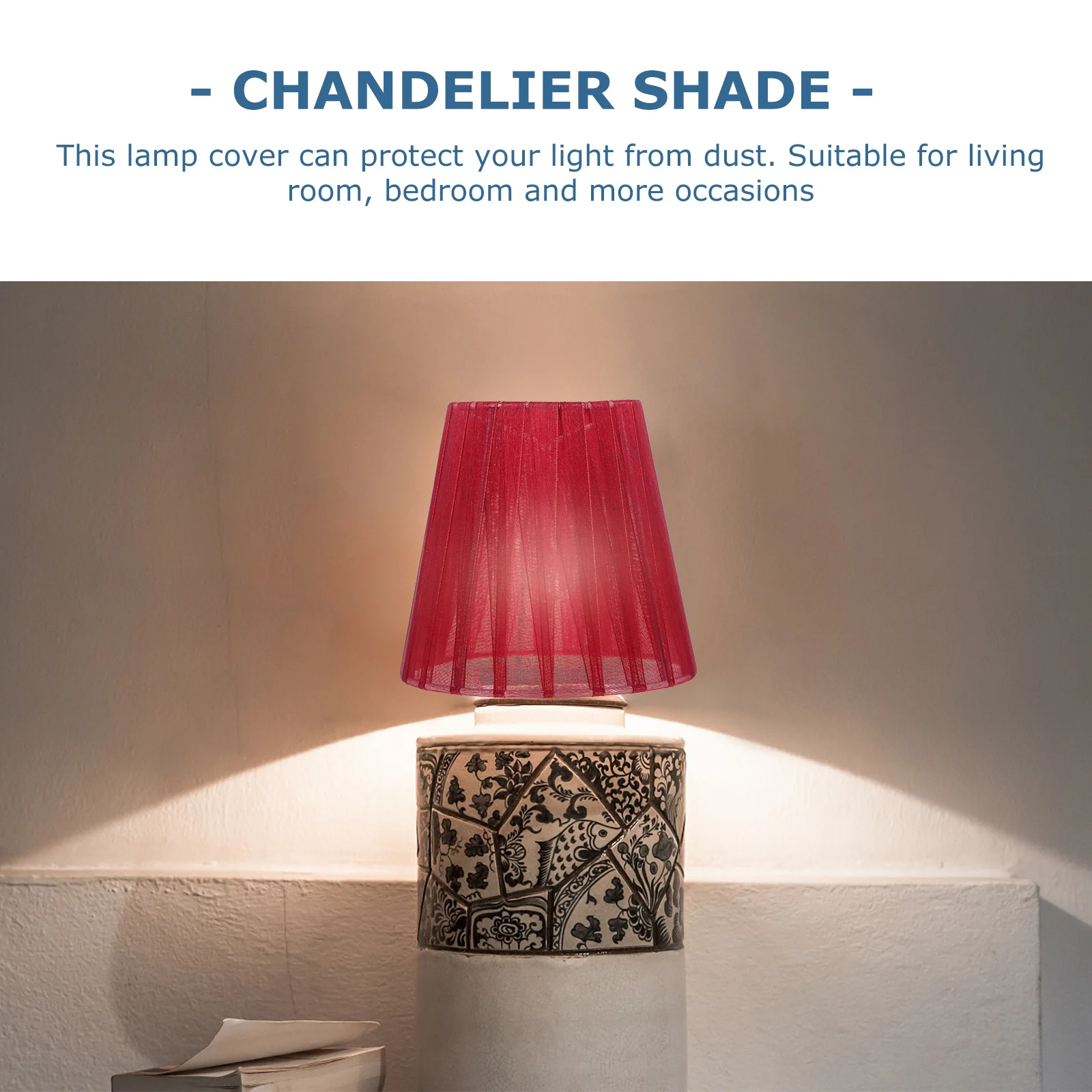 

2Pcs Clip-on Translucent Cloth Art Lamp Shade Gauze Light Cover Durable Warm Diffuse Lighting Protector for Bedroom Living Room