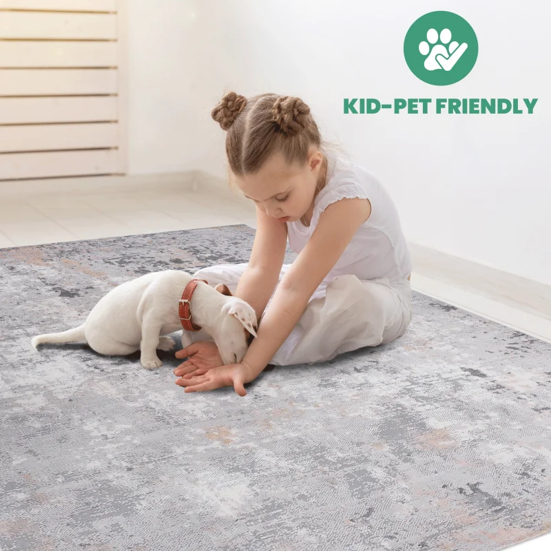 مجموعة NAAR MARFI 2X8 سجادة عداء رمادية / متعددة / تجريدية #5