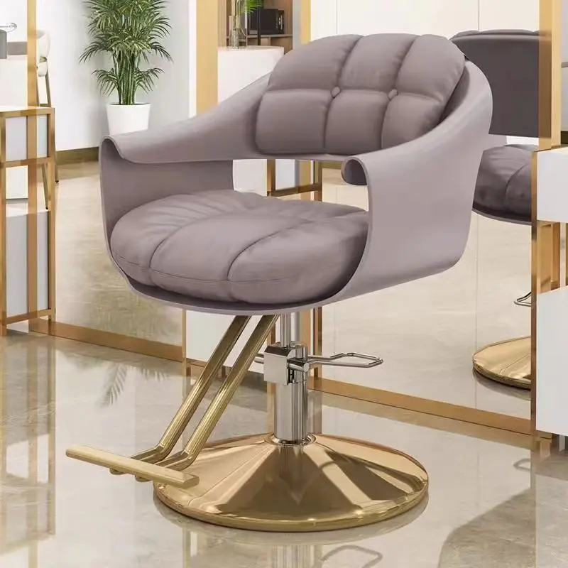 

Hairstyle Manicure Barber Chair Golden Dressing With Headrest Professional Barber Chair Metal Beaut Sedie Furniture CC50LFY