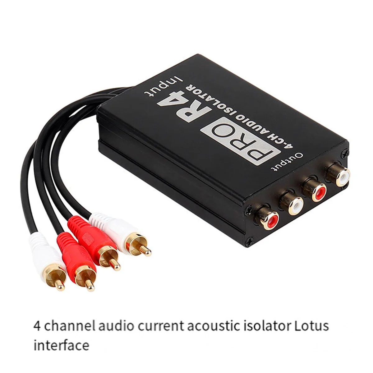 RCA Audio Isolator 4CH Audio Noise Reducer Ground Loop Audio Isolator for Car Audio Modification, Easy to Use