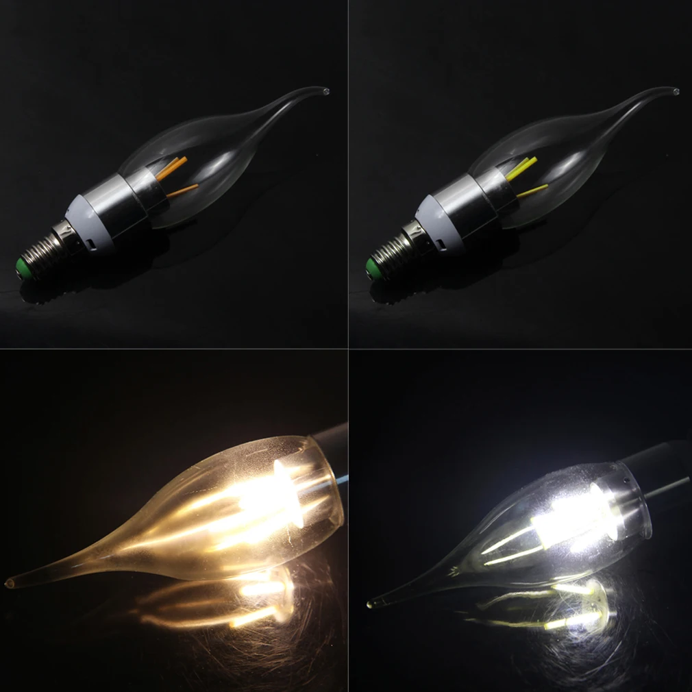1pc e14 LED Filament Cob Licht dekorative LED-Leuchten 85-265v 260lm Cob Edison Glühbirne 3w LED für Kronleuchter Beleuchtung LED-Leuchten