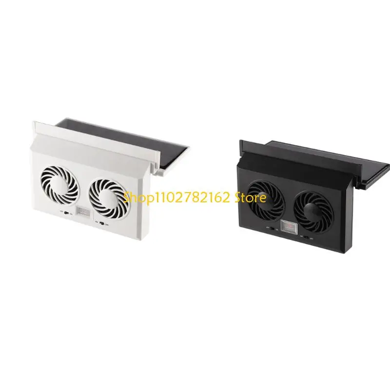 

547B Solar Car Cooling Fan Exhaust Fan with 2 Air Outlets Ventilator Low Noise Fan