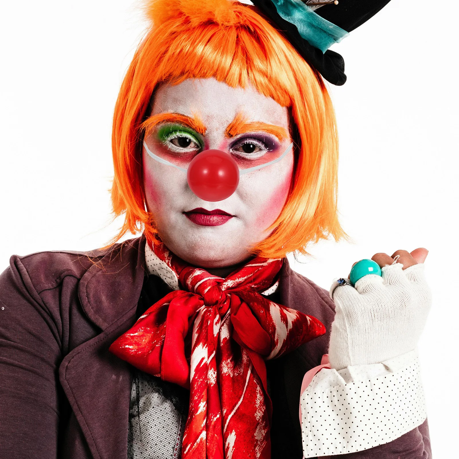 14 Stück rote leuchtende Clown-Nase, leuchtende Requisite, Halloween-Karneval, Partyzubehör, lustiges Dress-Up-Zubehör, rote Zirkus-Clown-Nase