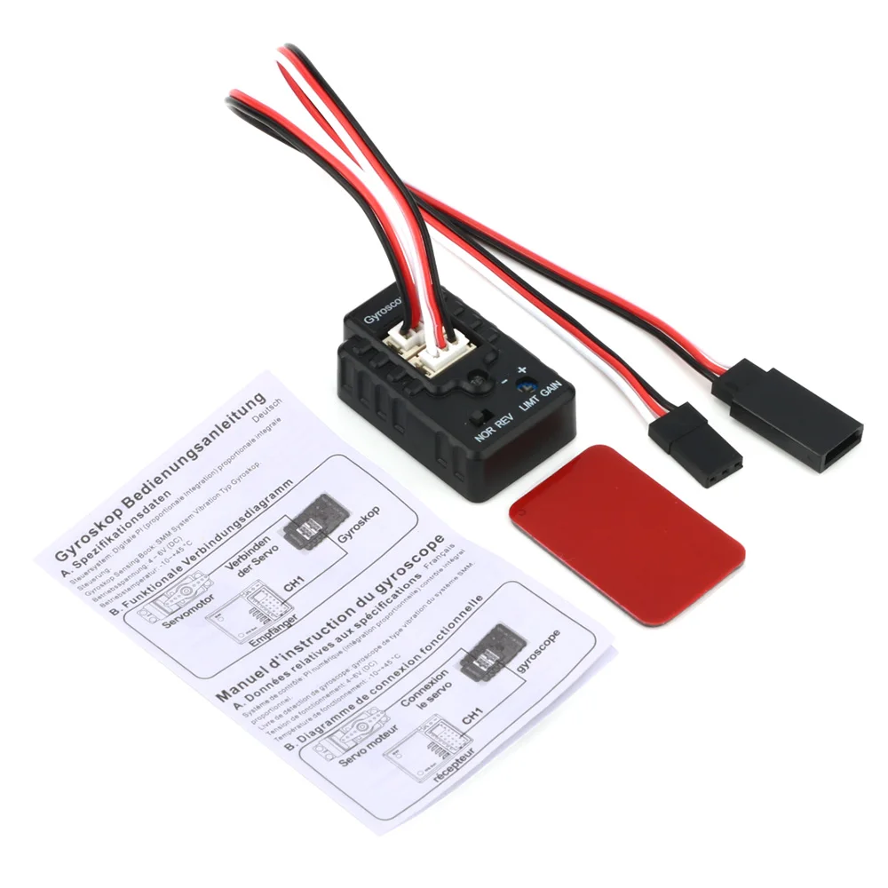 RC Car Gyroscope Stability Control Module Mini Gyro 4.8-6V for 1/10 1/12 RC Crawler Drift Monster Truck