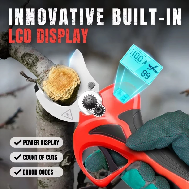 25V Power Pruning Shears Progressive Cutting Telescopic Long Reach Pruner Garden Scissors  Electric Pruner