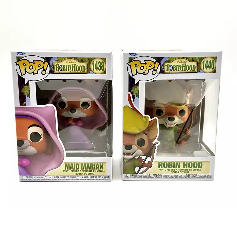 Funko Pop Disney Robin Hood ตัวเลขการกระทําอะนิเมะสัตว์ของเล่นการ์ตูนสะสมรูปสัตว์ตุ๊กตาของเล่นเด็กของขวัญ