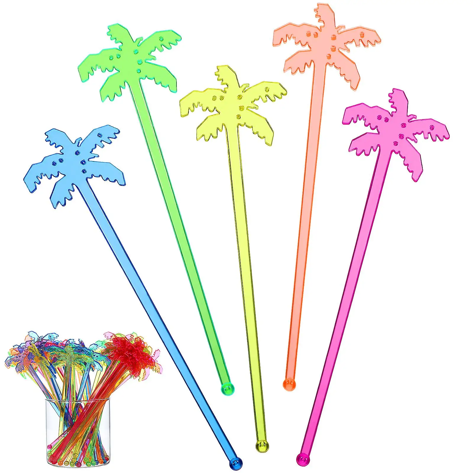 

150 Pcs Coconut Tree Stirring Sticks Lightweight Fun Creative Bartending Tools Party Home Bar Accessories Plastic