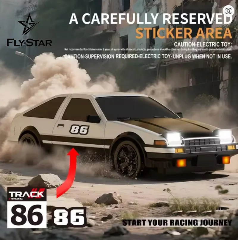 1:18 Scale Four-Wheel Drive Flip Light Drift RC Car 2.4G Remote Control High-Speed Racing Car with Gyroscope Ideal Male Gift