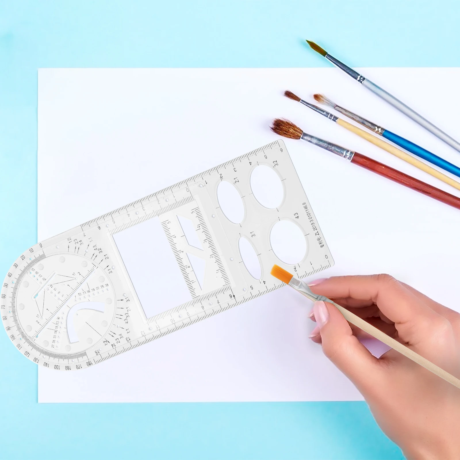 Набор пластиковых линеек для рисования, многофункциональные дробные линейки по математике, геометрические шаблоны, художественный дизайн, школьное обучение, архитектура