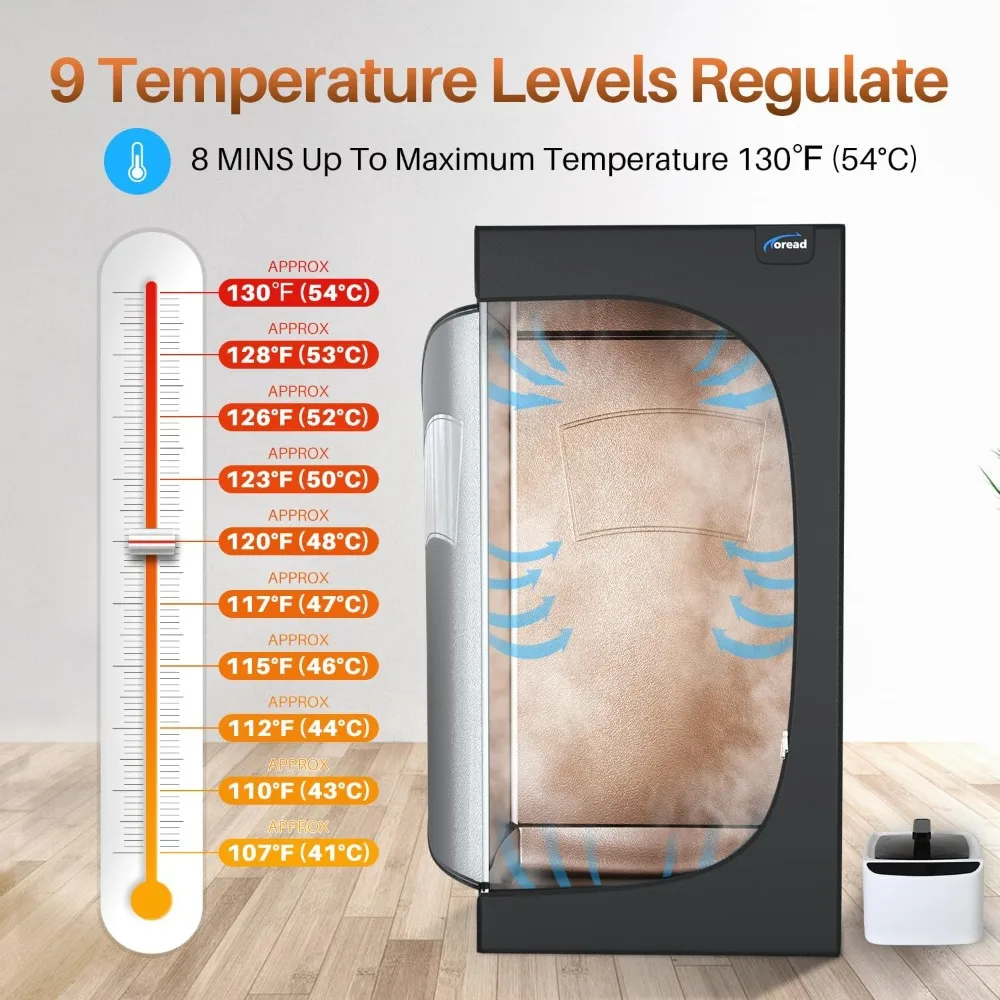 휴대용 스팀 사우나 룸, 600D 캔버스 전신 개인 사우나 텐트, 2.6L 1000W 스티머, 홈 사우나 스파 체육관 요가