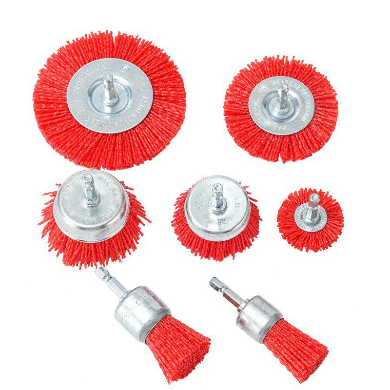 Nylon Flat Brush Abrasive Wire Wheel For Drill Rotary Tool Wood Polishing Deburring Brushes 20-100mm Angle Grinder Tool