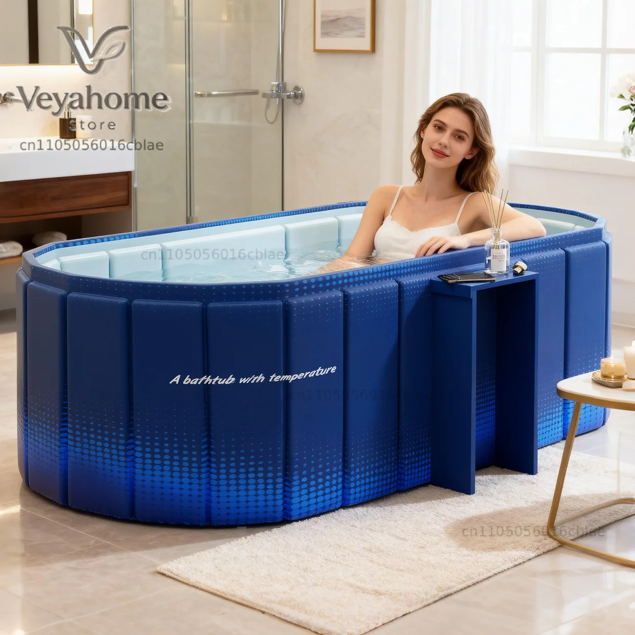 1PC Portable Bathtub Ice Bath Tub - Foldable Collapsible Bathtub for Adult Shower Bathroom Hot SPA