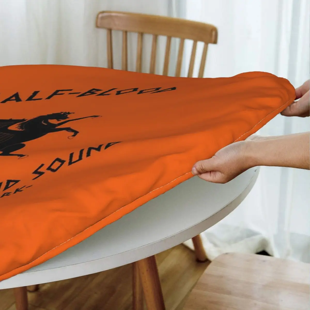 Camp Half-Blood Waterproof Round Tablecloth Oilproof Table Cloth for Kitchen Events Dining Table Cover