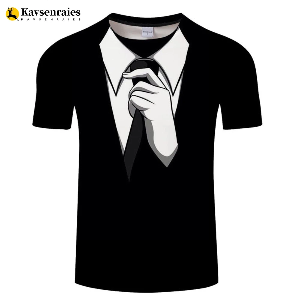 Tuxedo Retro Tie Suit 3D Printed T-shirt Bow Tie Pattern T Shirt Men Women Fashion Casual Short Sleeve Funny Fake Suit Tshirt