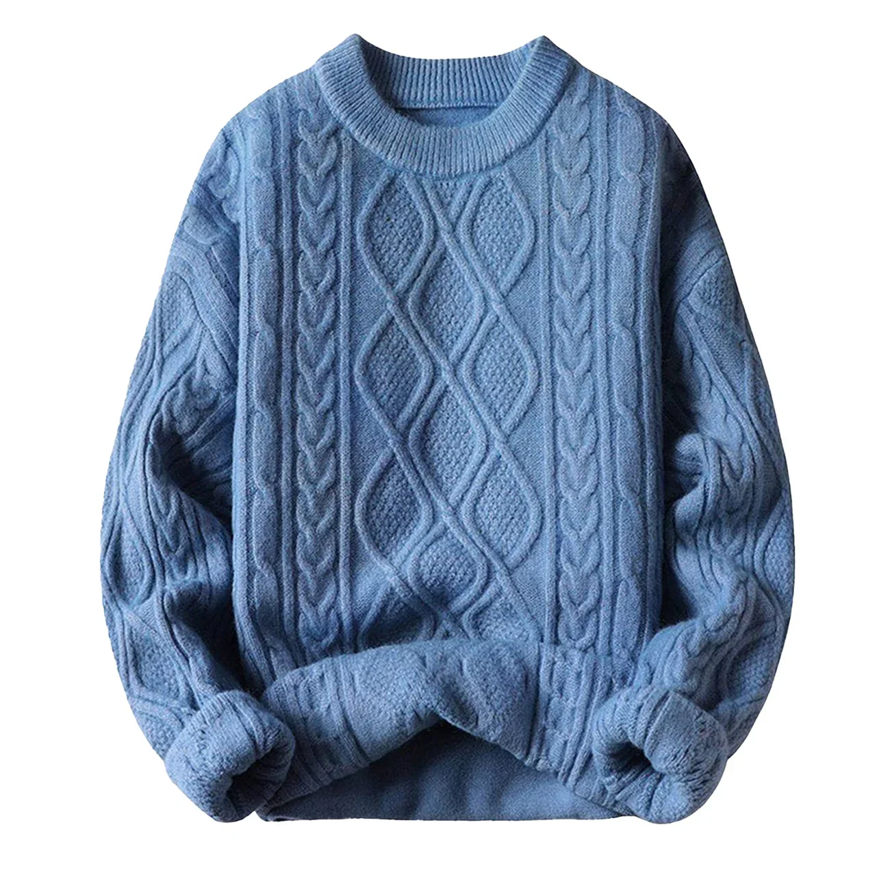 Solid Color Round Neck Oversize Sweater 2023 New Arrival Autumn Winter Pullover Men Women Loose Casual Warm Sweater