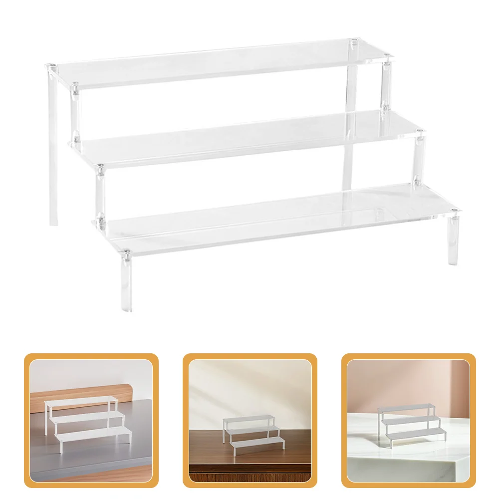 

Three-Tier Acrylic Cartoon Display Stand Detachable Ladder Shelf for Characters Statues 3D Product Samples Collectibles
