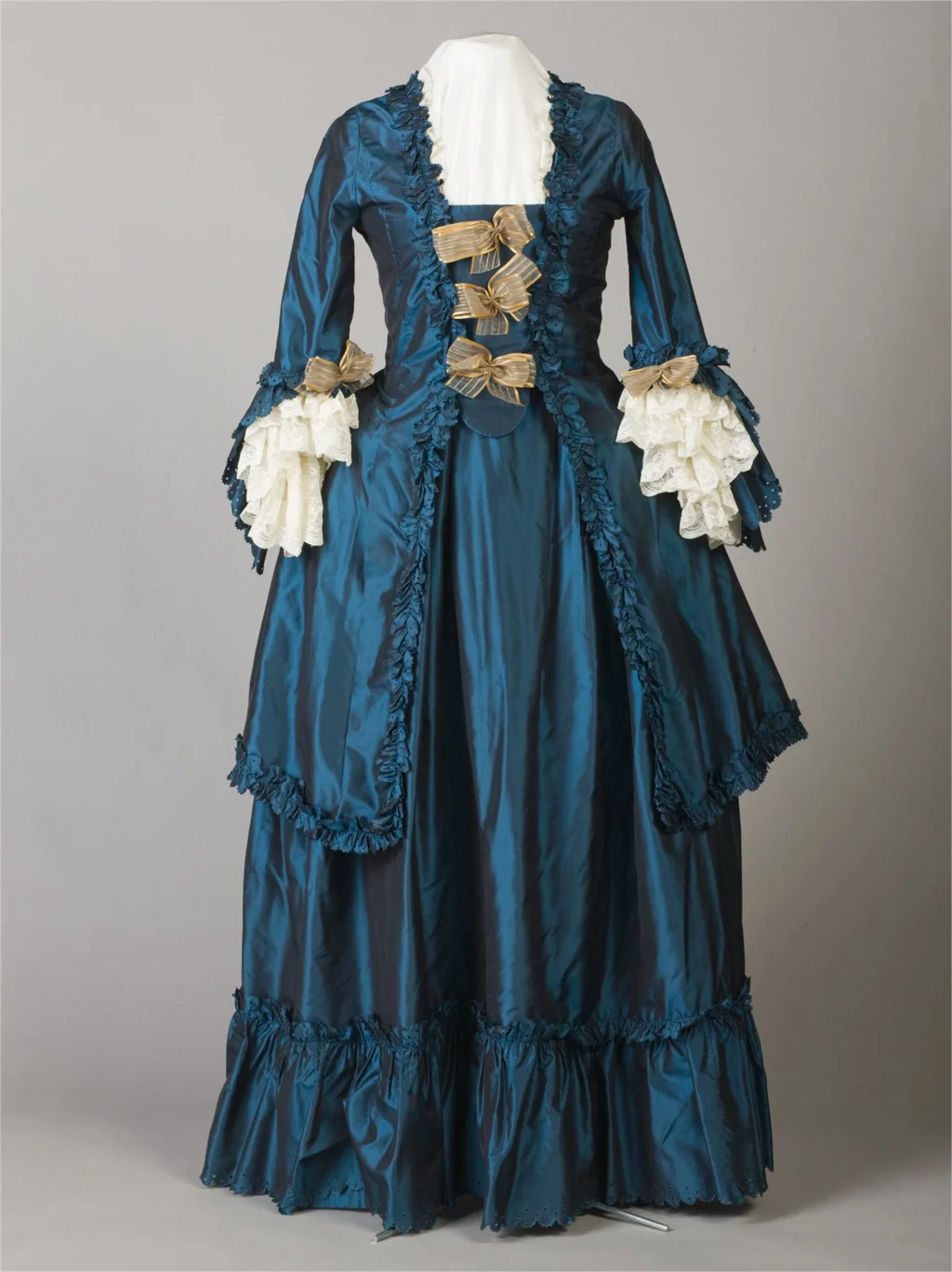 Women's Rococo Queen Marie Antoinette Cosplay Blue Gown Dress Renaissance Masquerade Theater Costume Dress