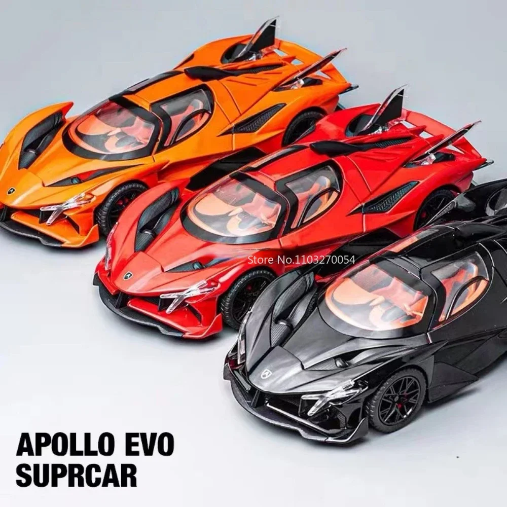 1/24 Apollo EVO Super Car Model Toys lega Diecast Pull Back Sound Light Door Open simulazione veicoli modelli per bambini Boy Gifts