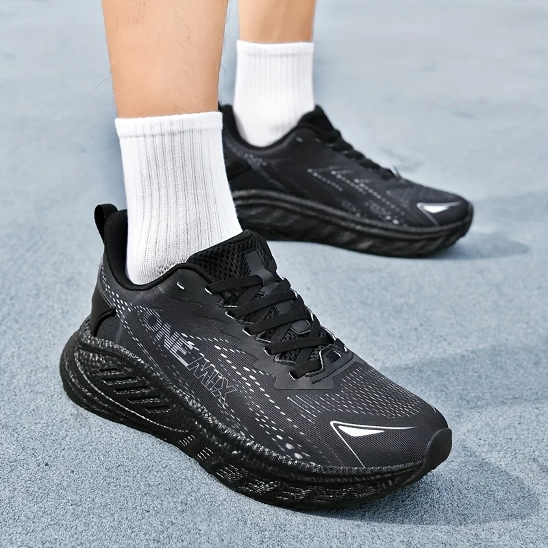ONEMIX Breathable Men's Racing Shoes for Road Running; Outdoor Marathon Training Shoes with Laces for Adults; Low-top