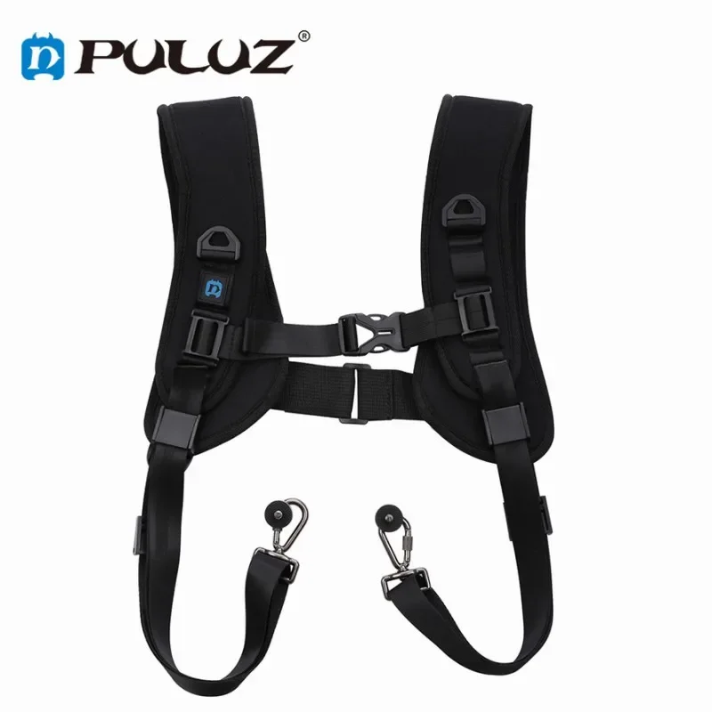 PULUZ Quick Release Double Shoulder Harness Soft Pad Decompression Foam Strap Belt for Canon Nikon Sony DSLR Digital Cameras