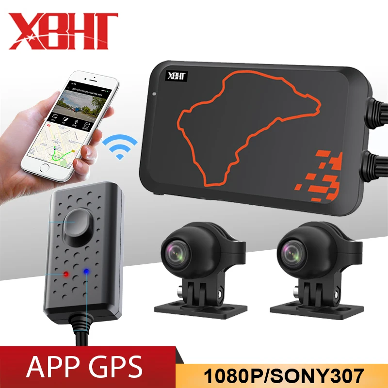 Waterproof Motorcycle DVR Dash Cam Motocross Driving Recorder Video GPS Navigation Night Vision Front Rear Camera Dual 1080P DVR